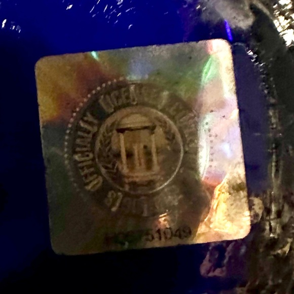 Stunning Blenko Cobalt WVU Crackeled Decanter - Picture 3 of 11